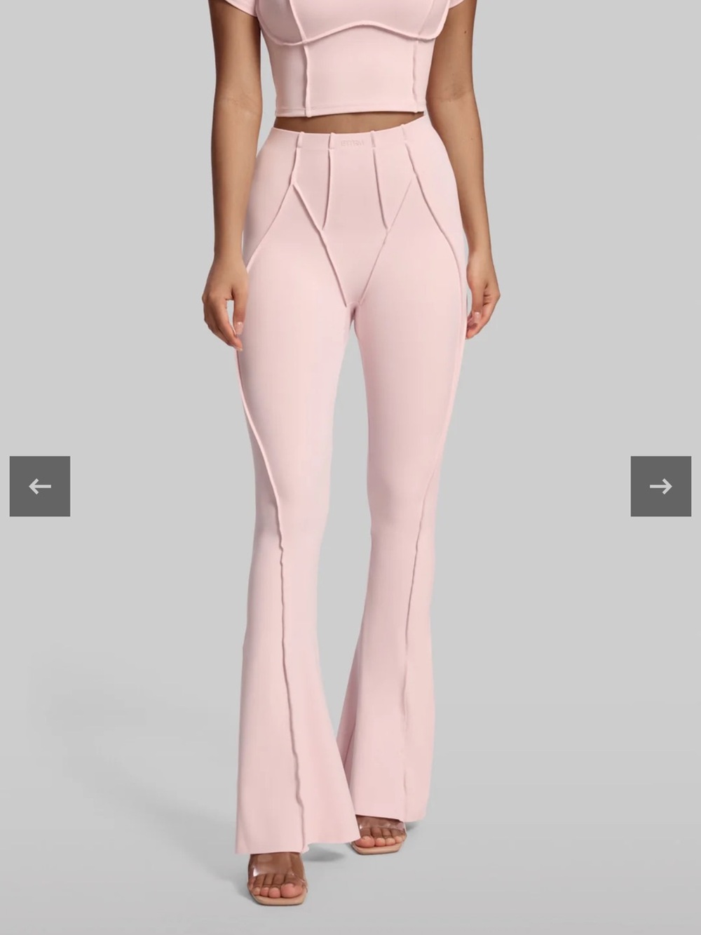 🌸 NWT High-Waist Flared Leggings Pants Blush Pink Medium Better Me 🌸